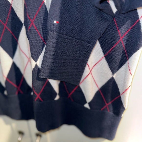 Vintage Tommy Hilfiger Sweater Women’s Medium Argyle Preppy 100% Pima Cotton EUC - Picture 5 of 5
